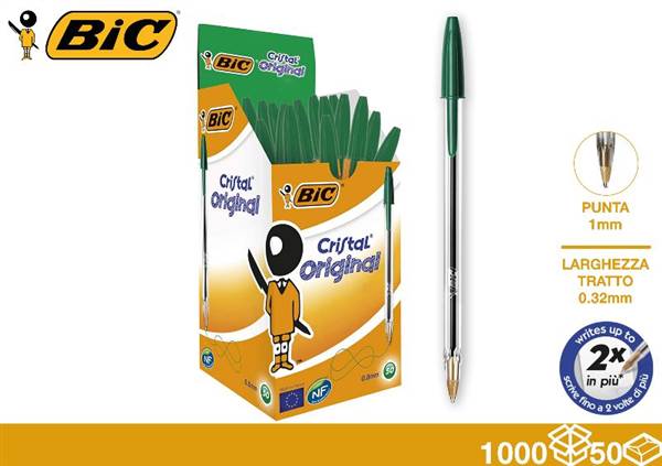 BIC PENNA CRISTAL VERDE 1PZ 