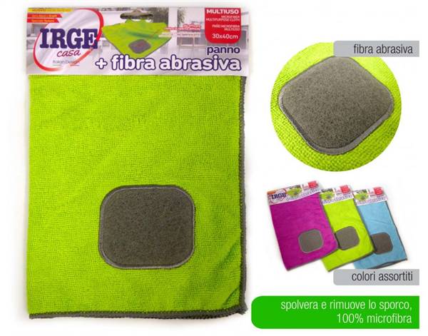IRGE PANNO MICROFIBRA 30X40+FIBRA ABRASI 