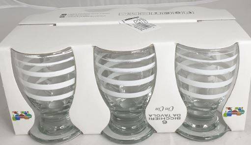 CIN CIN BICCHIERE 6PZ SPIRALE BIANCO 