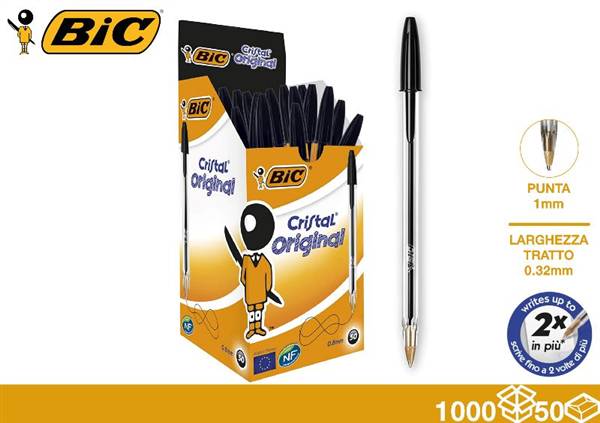 BIC PENNA CRISTAL NERA 1PZ 