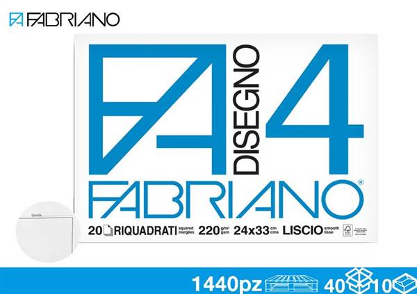 FABRIANO BLOCCO F4 20FF 24X33 SQUADRATO 