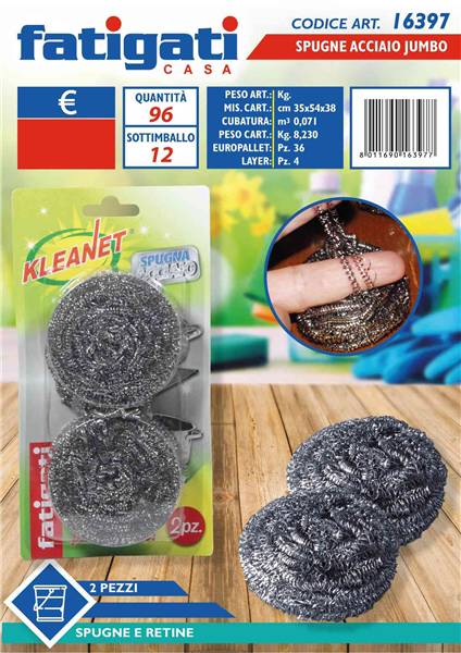 FATIGATI SPUGNA ACCIAIO JUMBO 2PZ. 