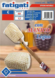 FATIGATI SPUGNA NATURALE C/MANICO LEGNO 