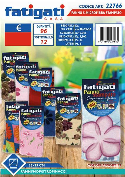 FATIGATI PANNO MICROFIBRA STAMPATO 35X35 