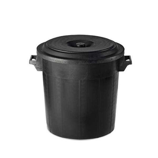STEFANPLAST BIDONE LT.50 NERO C/COPERCHO 
