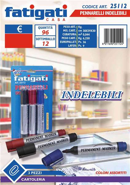 FATIGATI PENNARELLI INDELEBILI 3PZ. 