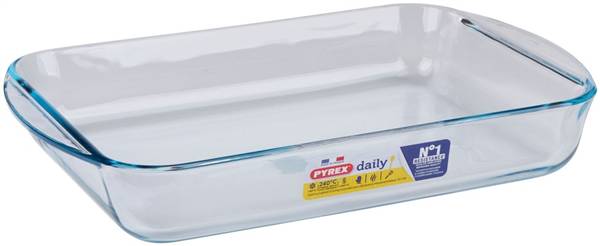 PYREX LASAGNERA CON MANICI 35X23X5,5 IN VETRO