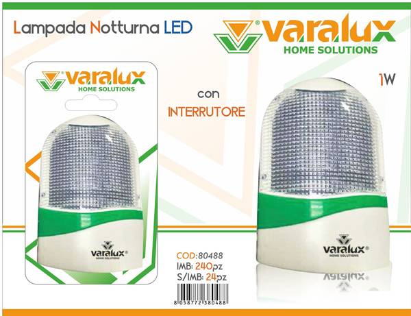 VARALUX LAMPADA LED NOTTURNA CON INTERRU 