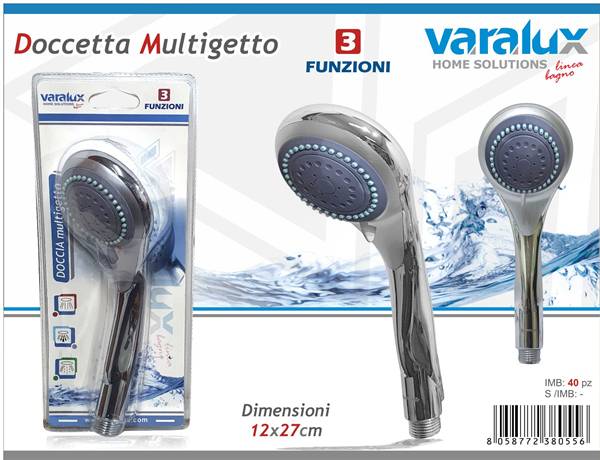 VARALUX SOFFIONE DOCCIA TRE FUNZIONI 