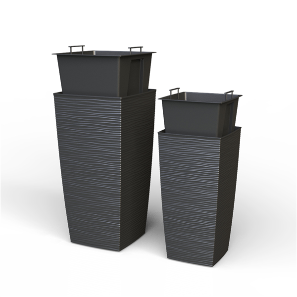 PLANA VASO AURORA 25X25X46,5 ANTRACITE 