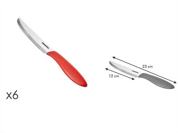TESCOMA COLTELLO TAVOLA 12CM 6PZ ROSSO 