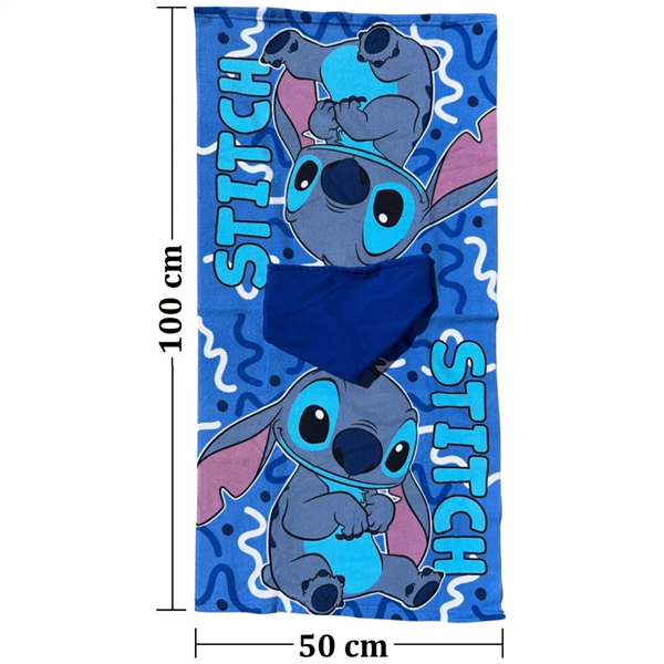DISNEY PONCHO 50X100 STITCH BLU 