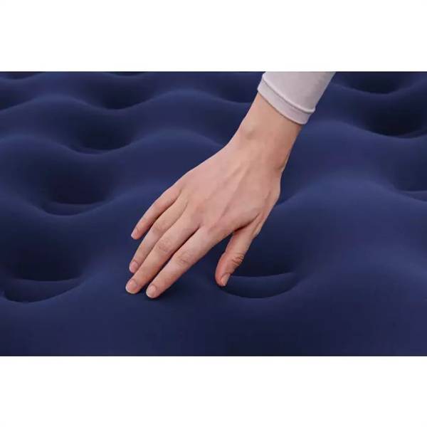 BESTWAY AIRBED BLU FLOCCATO MATRIMONIALE CON POMPA