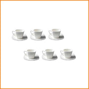 FT SET 6 TAZZE CAFFE C/PIATTINO QUADRA