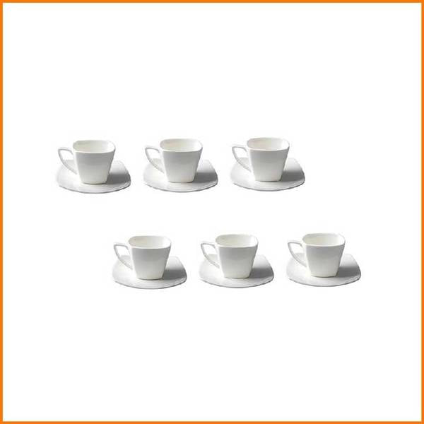 FT SET 6 TAZZE CAFFE' C/PIATTINO QUADRA 