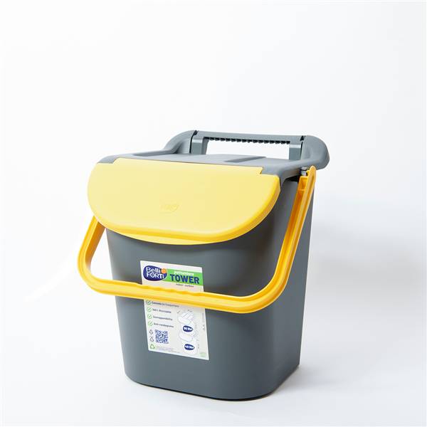 B&F TOWER BIN 30LT C/MANIGLIONE GIALLO 34 × 38 × 42 CM