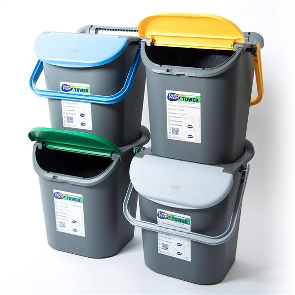 B&F TOWER BIN 30LT C/MANIGLIONE GIALLO 34 × 38 × 42 CM