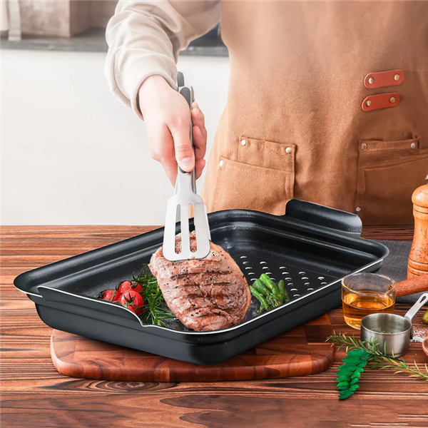 BIALETTI ROSTIERA 32X24CM 2+6PEZZI 1 LASAGNERA 1 TEGLIA FORATA 6 SPIEDINI