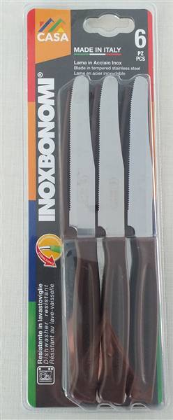 BONOMI COLTELLI TAVOLA 6PZ. CM.11 MARRON 