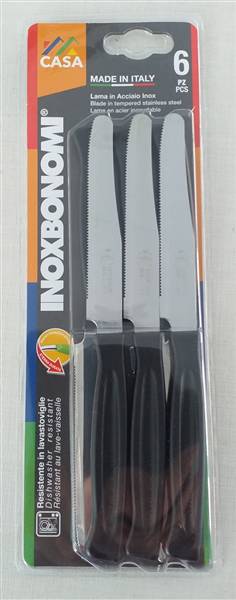 BONOMI COLTELLI TAVOLA 6PZ. CM.11 NERO 