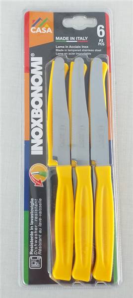 BONOMI COLTELLI TAVOLA 6PZ. CM.11 GIALLO 