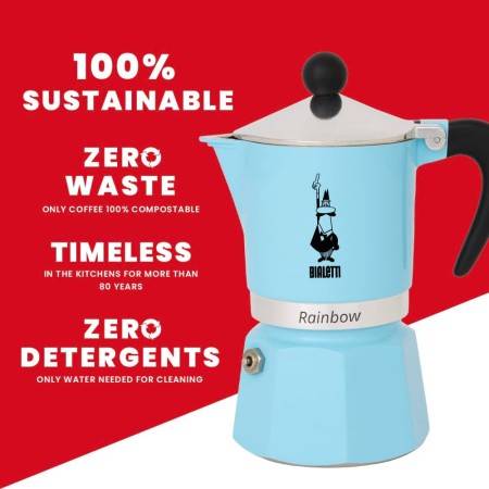 BIALETTI RAINBOW CAFFETTIERA 3TZ AZZURRO 