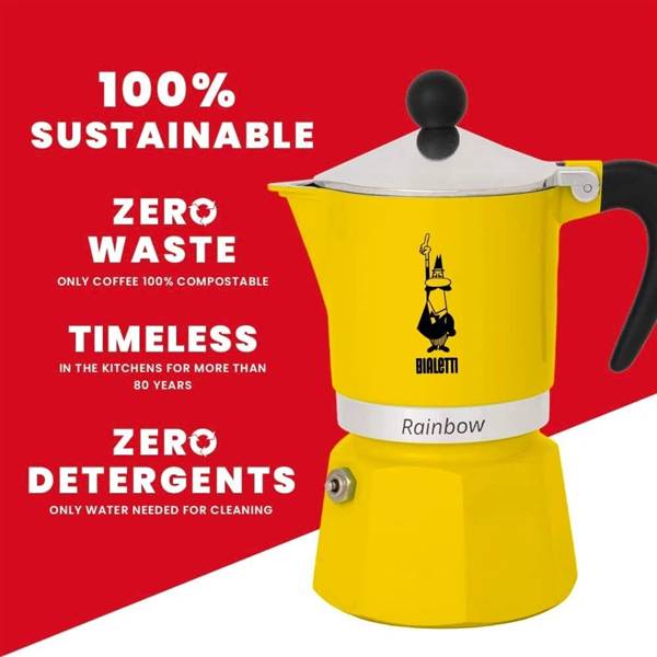 BIALETTI RAINBOW CAFFETTIERA 1TZ GIALLA 
