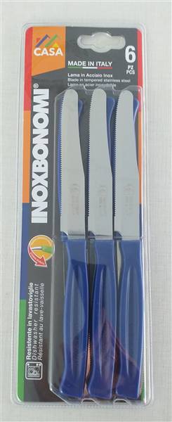 BONOMI COLTELLI TAVOLA 6PZ. CM.11 BLU 