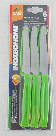 BONOMI COLTELLI TAVOLA 6PZ. CM.11 VERDE