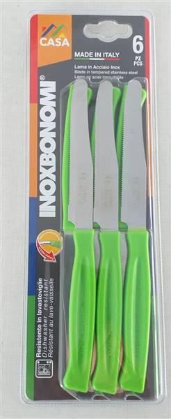 BONOMI COLTELLI TAVOLA 6PZ. CM.11 VERDE 