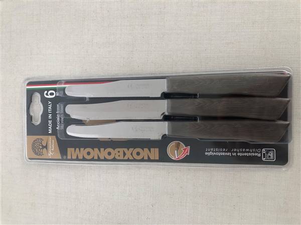 BONOMI COLTELLI TAVOLA 6PZ WOOD FANGO 