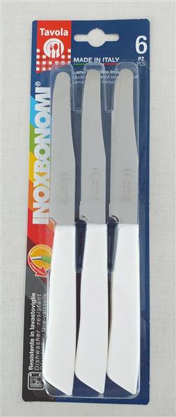 BONOMI COLTELLI TAVOLA 6PZ 30006 BIANCO 
