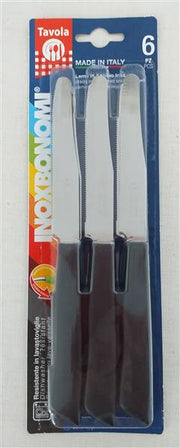 BONOMI COLTELLI TAVOLA 6PZ 30006 NERO 