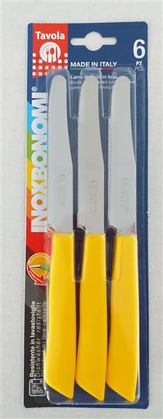 BONOMI COLTELLI TAVOLA 6PZ 30006 GIALLO 