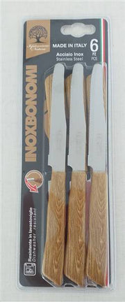 BONOMI COLTELLI TAVOLA 6PZ WOOD ROVERE 