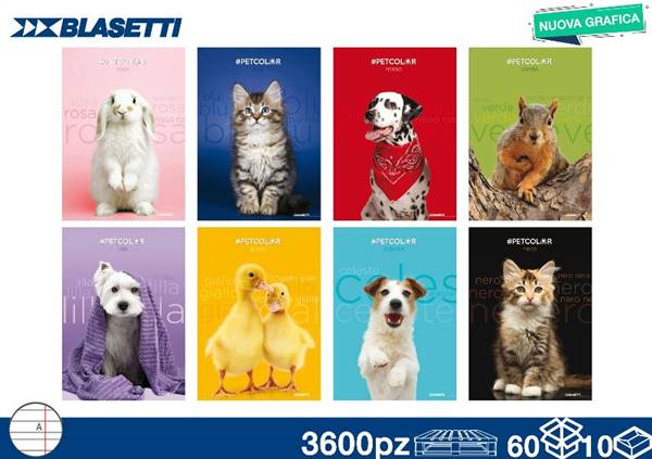 BLASETTI QUADERNO 80GR ANIMAL WIKI RIG.A 