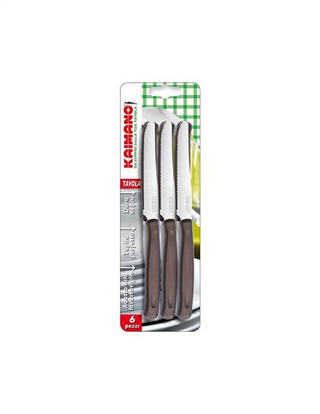 KAIMANO COLTELLI TAVOLA 6PZ. MARRONE