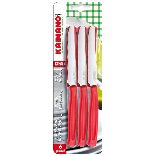 KAIMANO COLTELLI TAVOLA 6PZ. ROSSO 