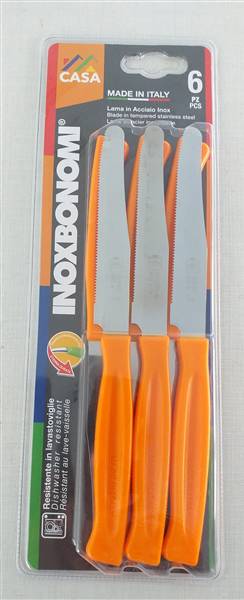 BONOMI COLTELLI TAVOLA 6PZ. CM.11 ARANCI 