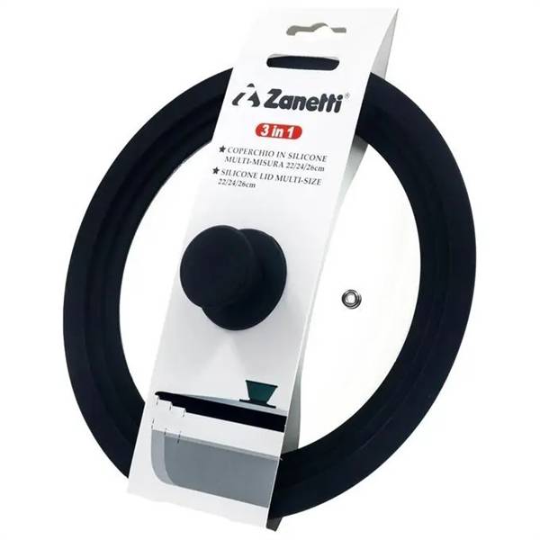 ZANETTI COPERCHIO VETRO CM. 16/18/20 CON GUARNIZIONE SILICONE