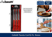 ZANETTI COLTELLI TAVOLA 6PZ ROSSO DAILY 
