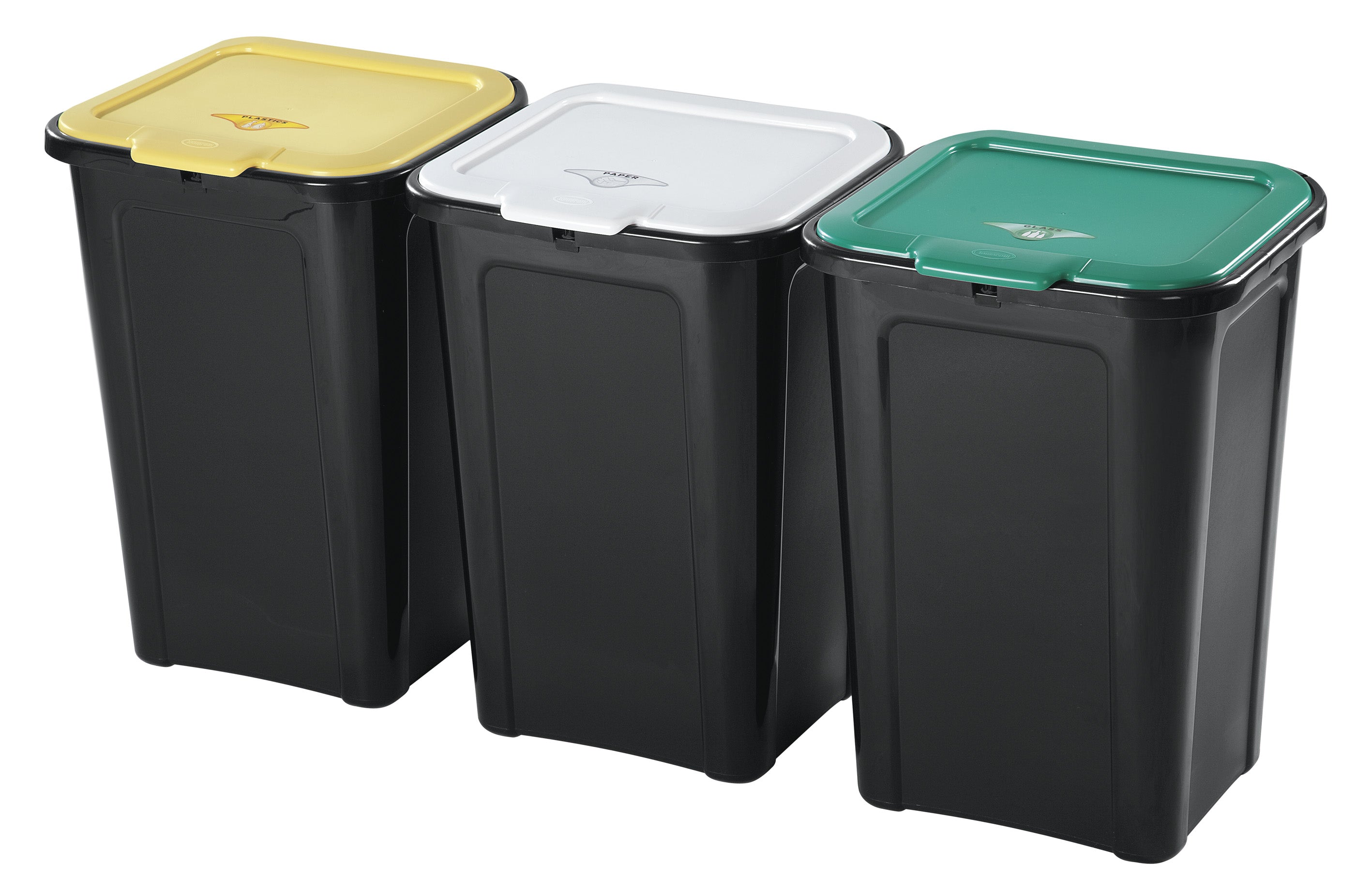 TONTARELLI SET 3 PATTUMIERE 44LT DIFFER COVER LINE 38,5X34,5 ALTEZZA 54CM.