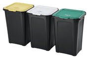 TONTARELLI SET 3 PATTUMIERE 44LT DIFFER COVER LINE 38,5X34,5 ALTEZZA 54CM.