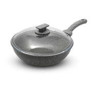 CUORE DI PIETRA SALTAPASTA CM.28 IND C/C INDUZIONE + COPERCHIO VETRO