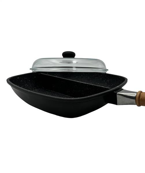 ANTIK ARS PADELLA CM.28 PS C/SCOMPARTI E COPERCHIO PYREX