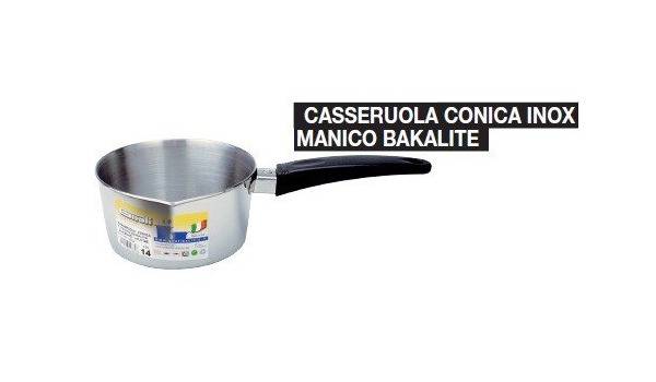 GNALI CASSERUOLA CONICA CM.16 INOX M/BAK 