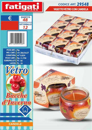 FATIGATI VASETTO VETRO C/CANDELA BACCHE 