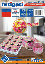 FATIGATI VASETTO VETRO C/CANDELA BOUQUET 