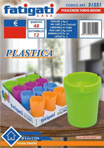 FATIGATI POSACENERE F/BIDONE COLORATO 