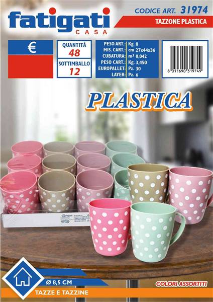 FATIGATI TAZZONE PLASTICA DM.8,5CM. 